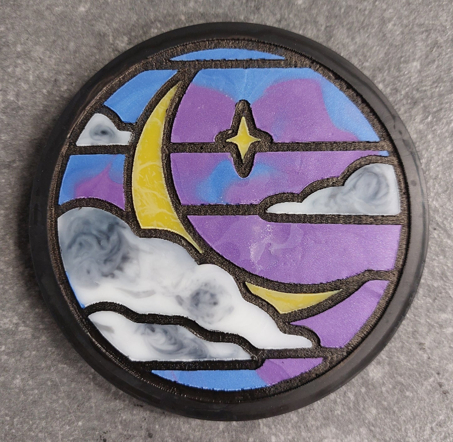 Stained Glass Circular Window Disc Cell Silicone Mould for wax, resin, soap
