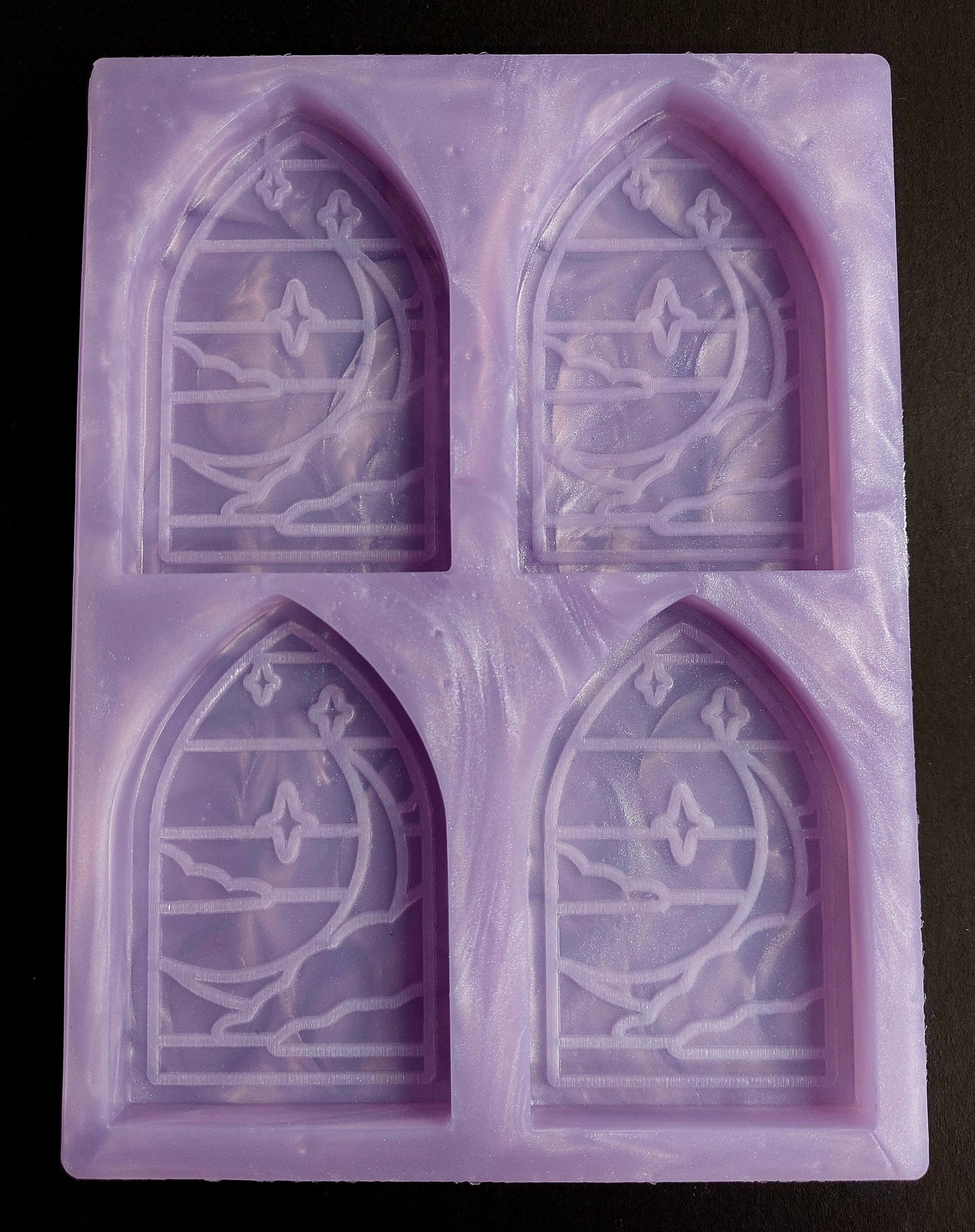 Stained Glass Arch Window 4 Cell Silicone Mould for wax, resin, soap