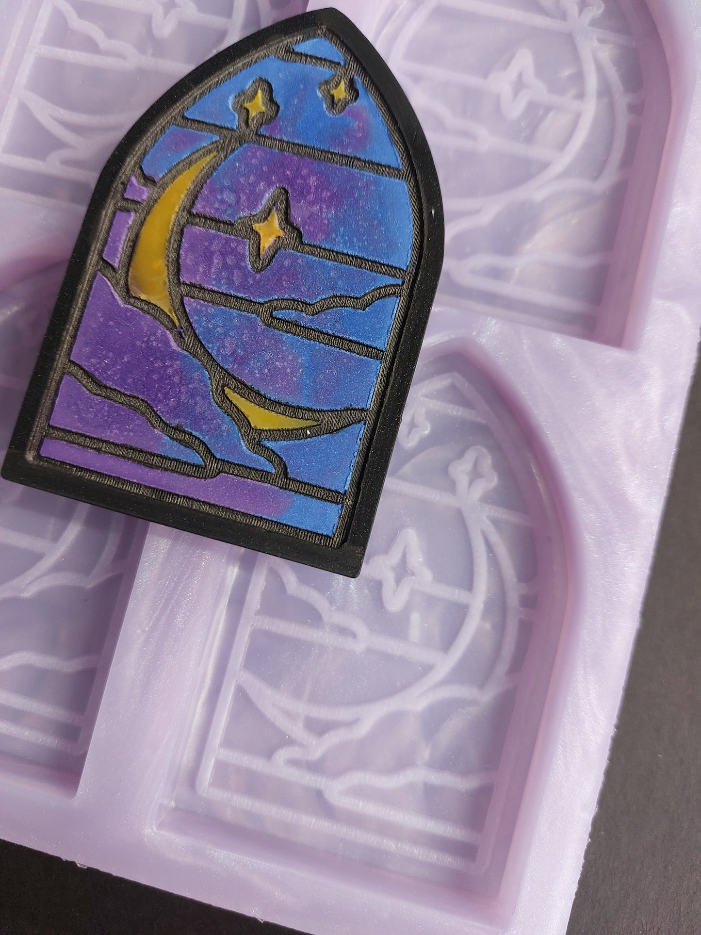 Stained Glass Arch Window 4 Cell Silicone Mould for wax, resin, soap
