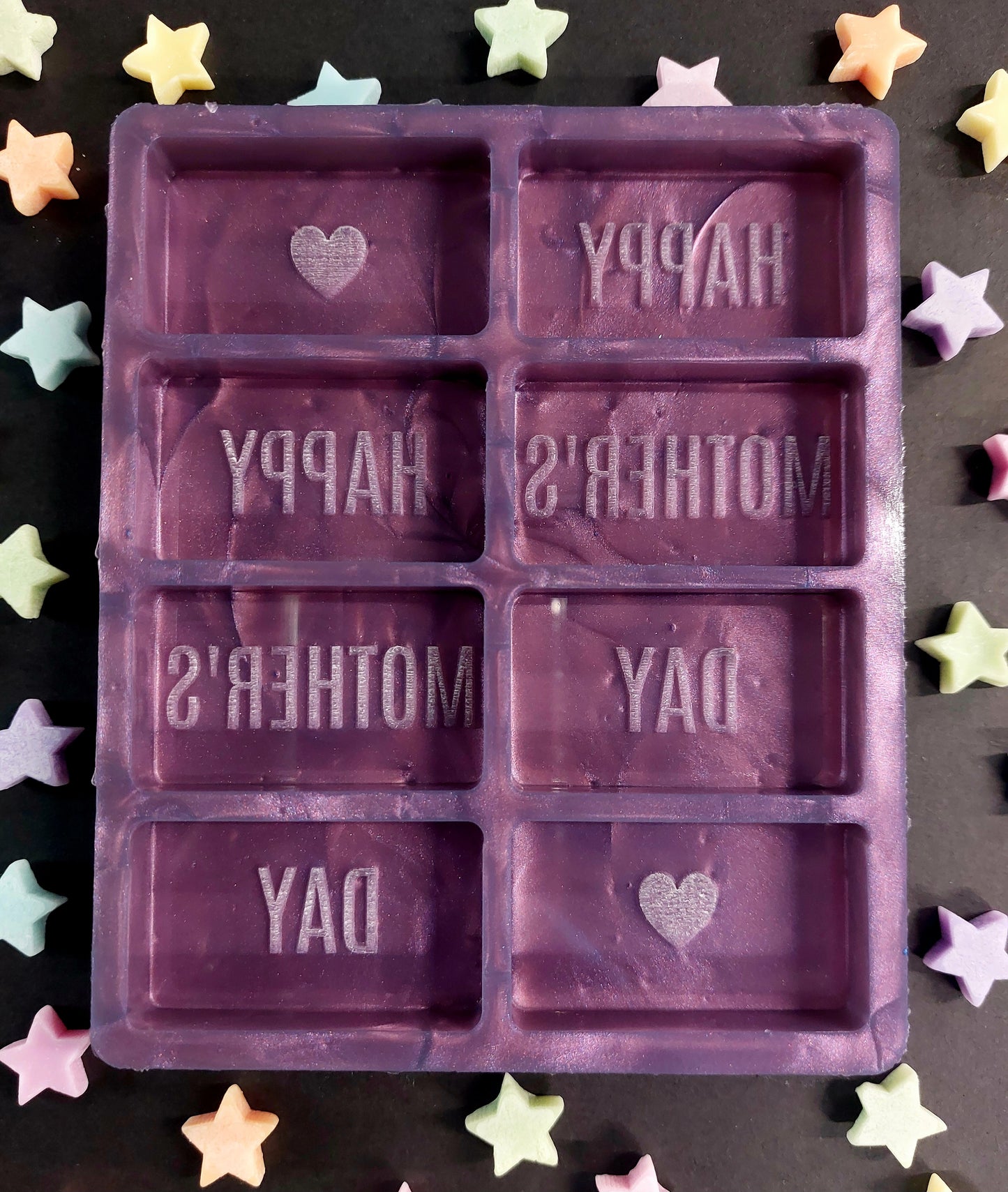 Happy Mothers Day 8 Cell Silicone Mould for wax, resin, soap etc