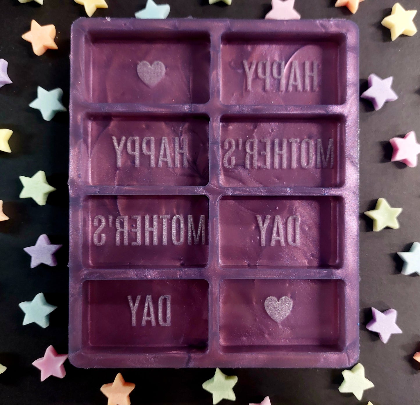 Happy Mothers Day 8 Cell Silicone Mould for wax, resin, soap etc