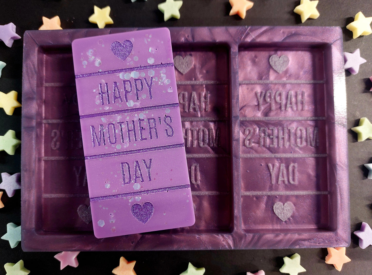 Mothers Day Triple Snapbar Mould Silicone Mould for wax, resin and more