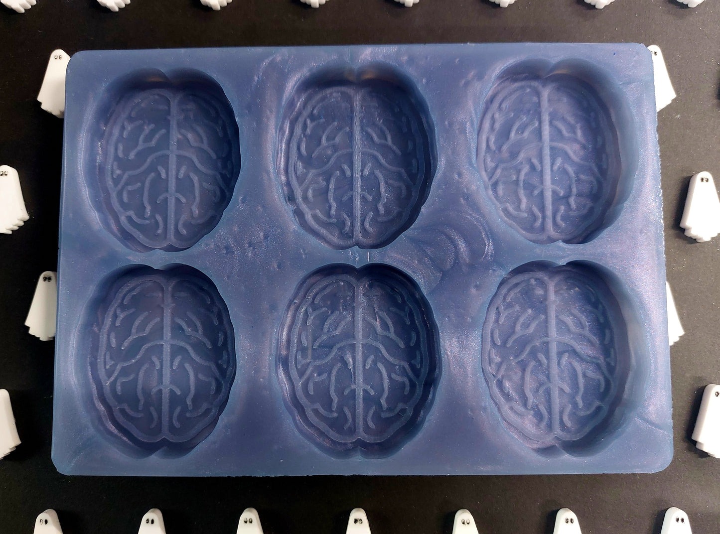 Brain 6 Cell Silicone Mould for wax, resin and more