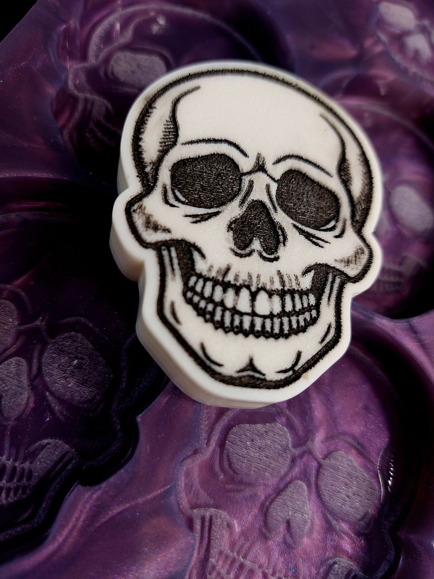 Skull 6 Cell Silicone Mould for wax, resin, soap etc