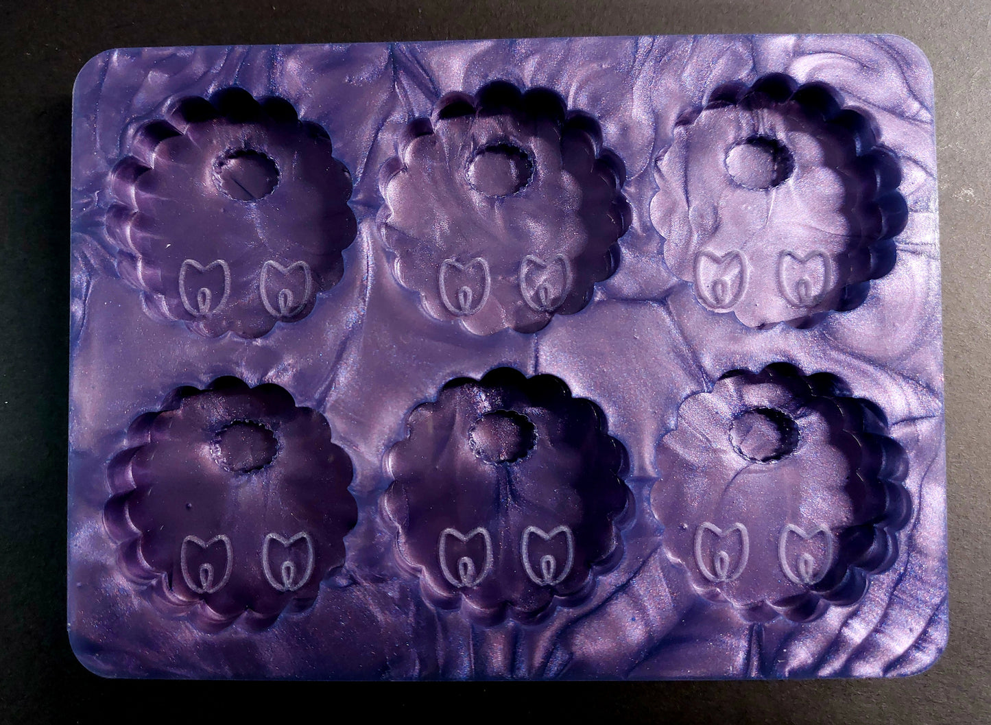 Sheep butt 6 Cell Silicone Mould for wax, resin, soap etc