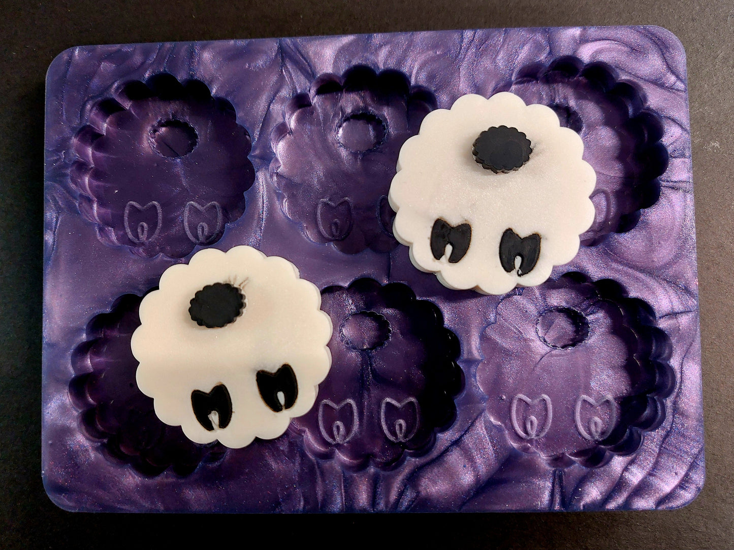 Sheep butt 6 Cell Silicone Mould for wax, resin, soap etc