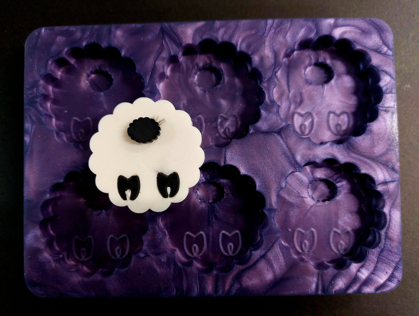 Sheep butt 6 Cell Silicone Mould for wax, resin, soap etc