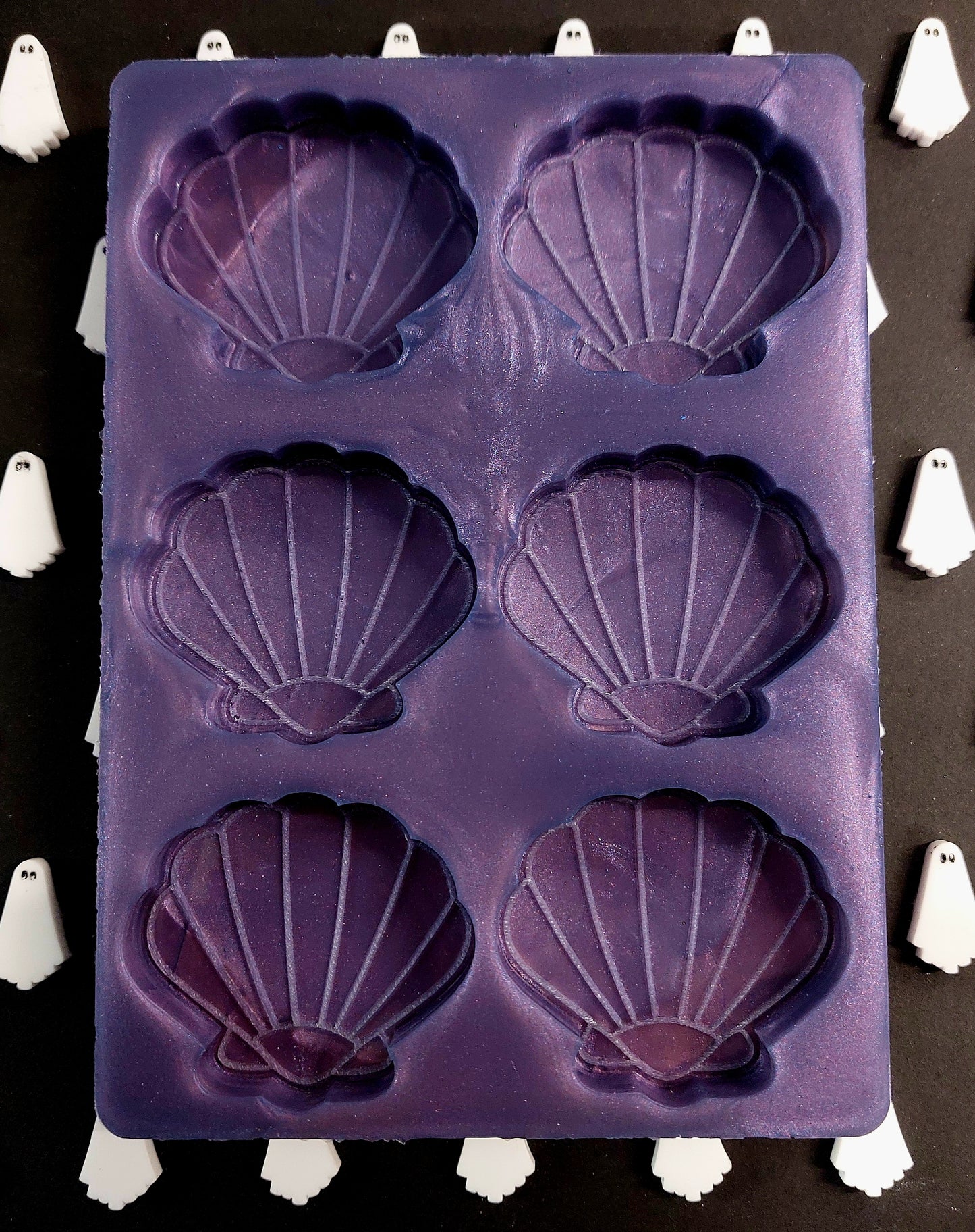 Shell 6 cell Silicone Mould for wax, resin, jesmonite, soap etc