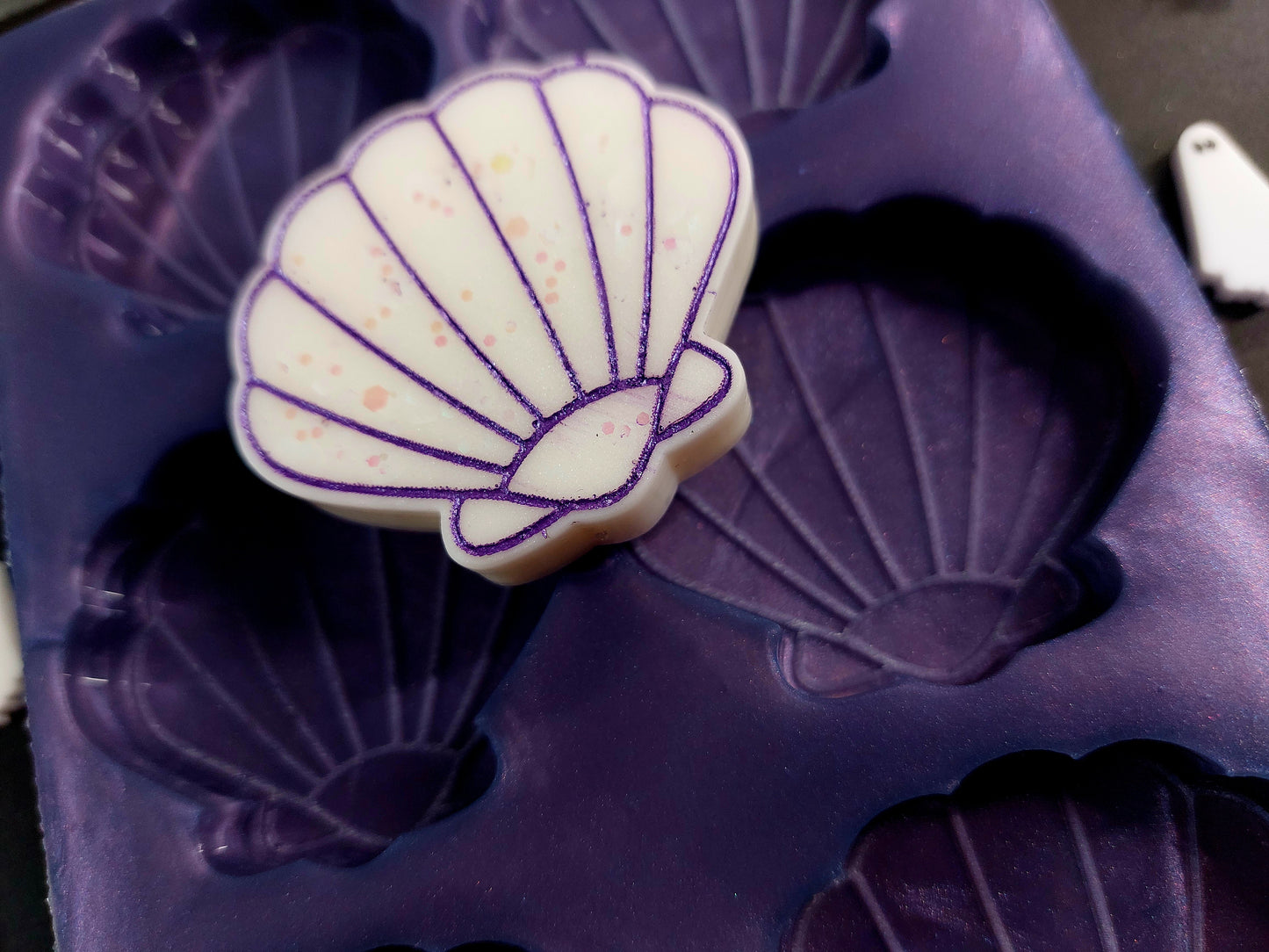 Shell 6 cell Silicone Mould for wax, resin, jesmonite, soap etc