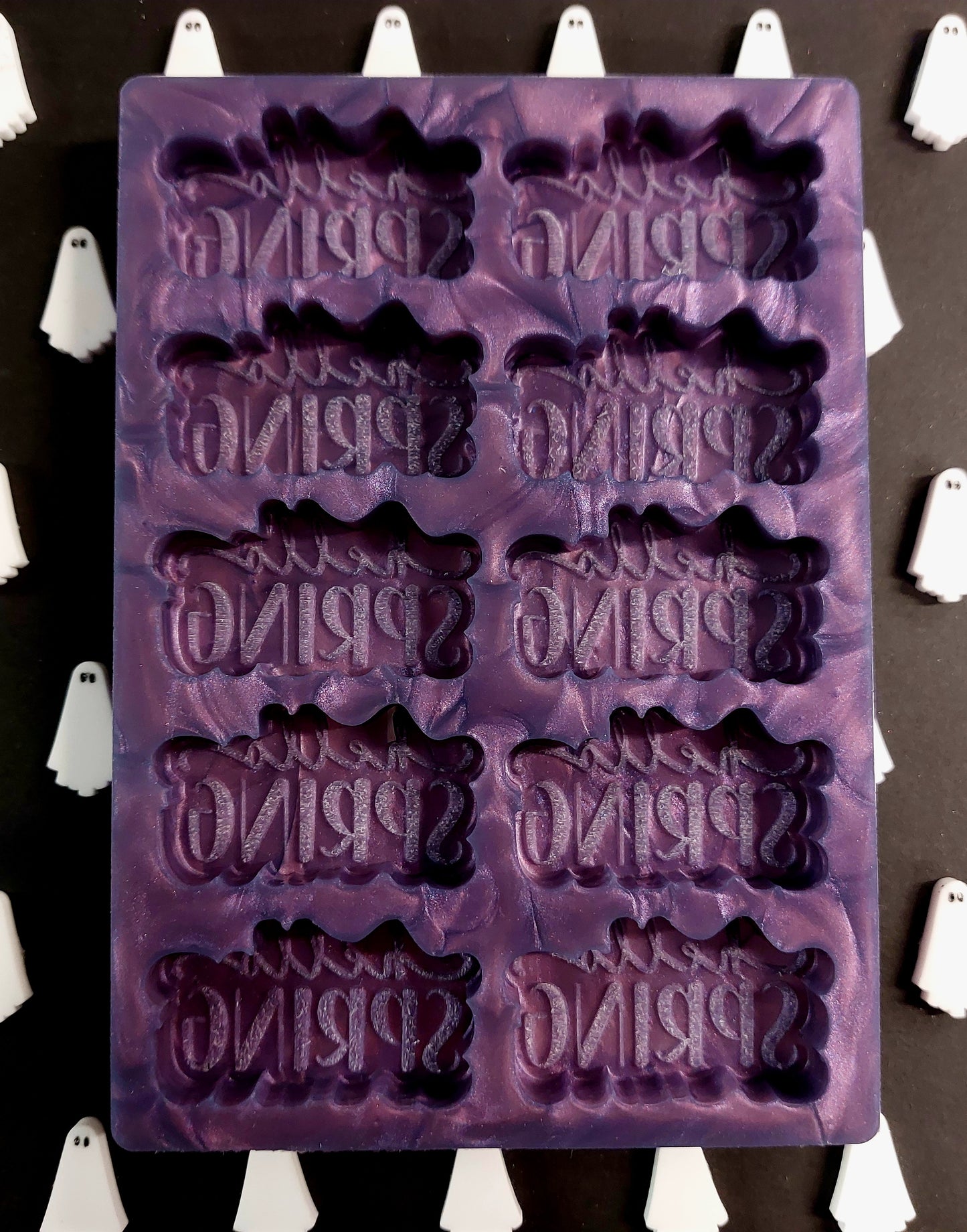 Hello Spring 10 cell Silicone Mould for wax, resin, jesmonite, soap etc