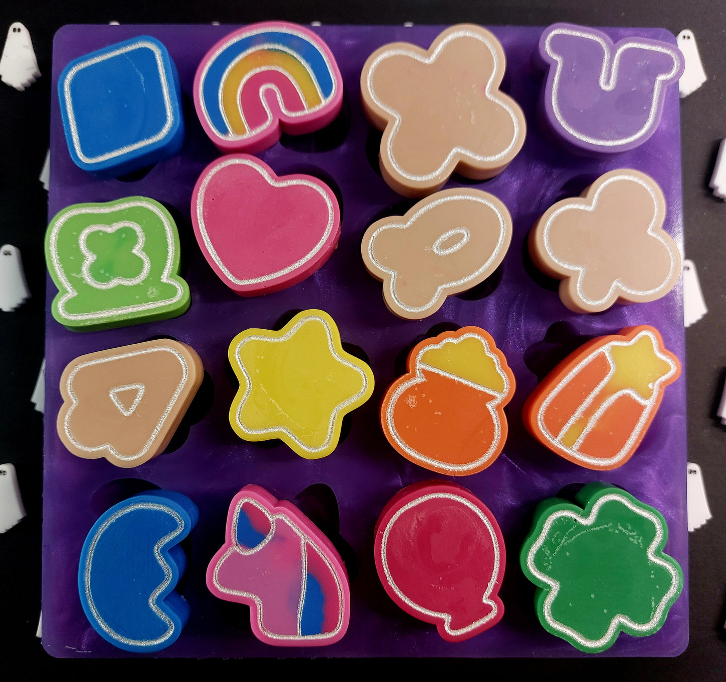 Charms 16 Cell Silicone Mould for wax, resin, soap etc