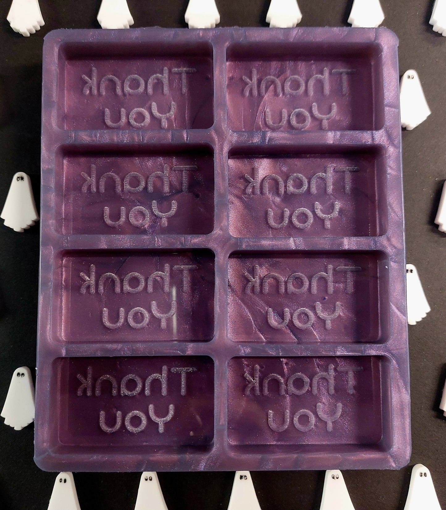 Retro Thank You 8 Cell Silicone Mould for wax, resin, soap etc