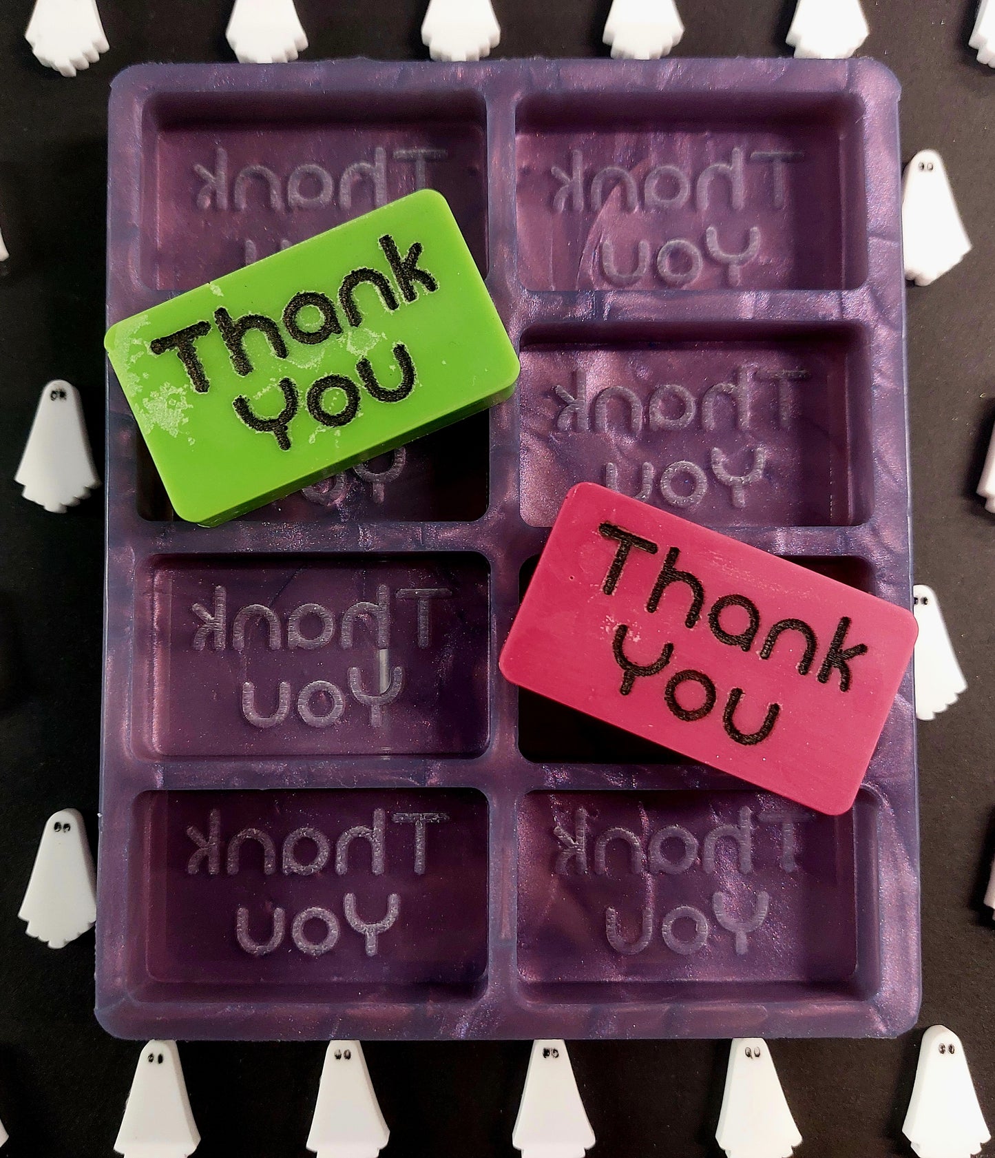 Retro Thank You 8 Cell Silicone Mould for wax, resin, soap etc