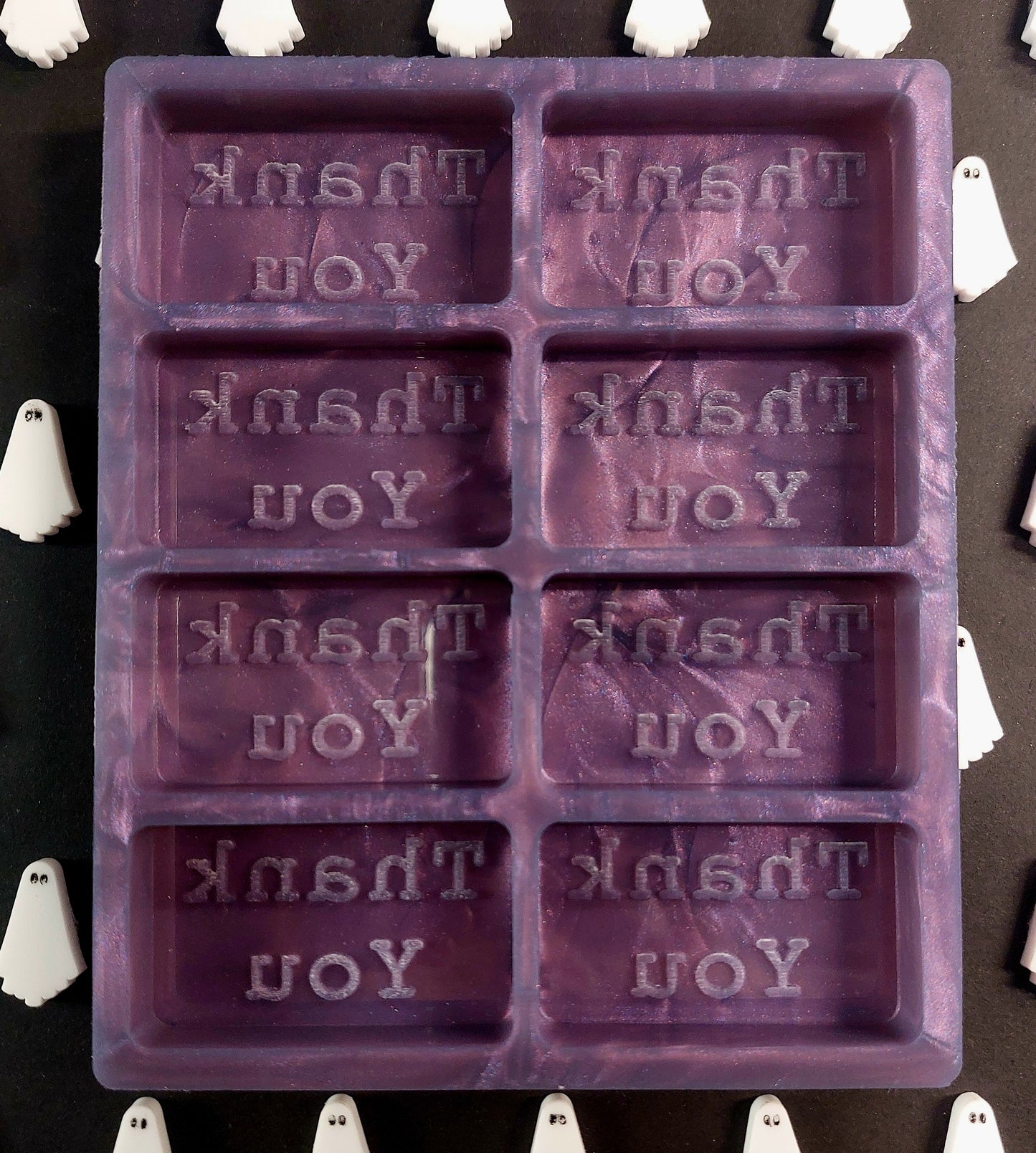 Typewriter Thank You 8 Cell Silicone Mould for wax, resin, soap etc
