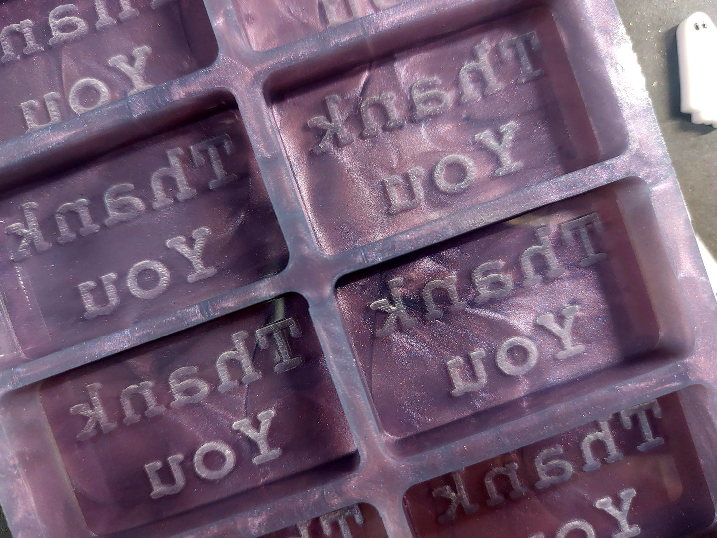 Typewriter Thank You 8 Cell Silicone Mould for wax, resin, soap etc