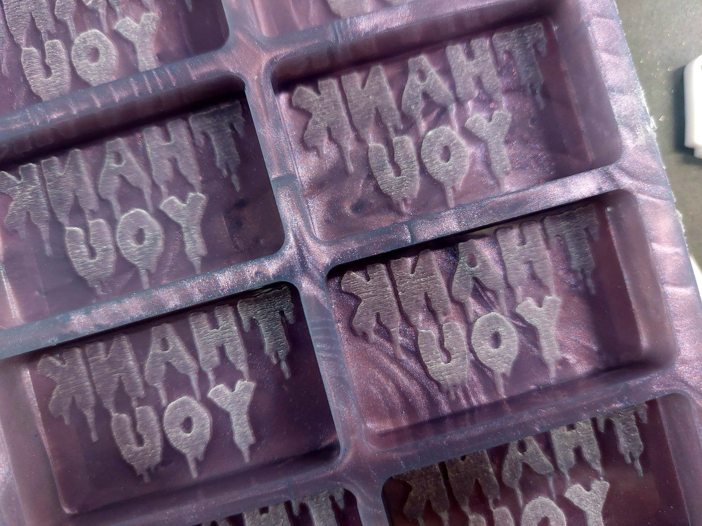 Creepy Thank You 8 Cell Silicone Mould for wax, resin, soap etc
