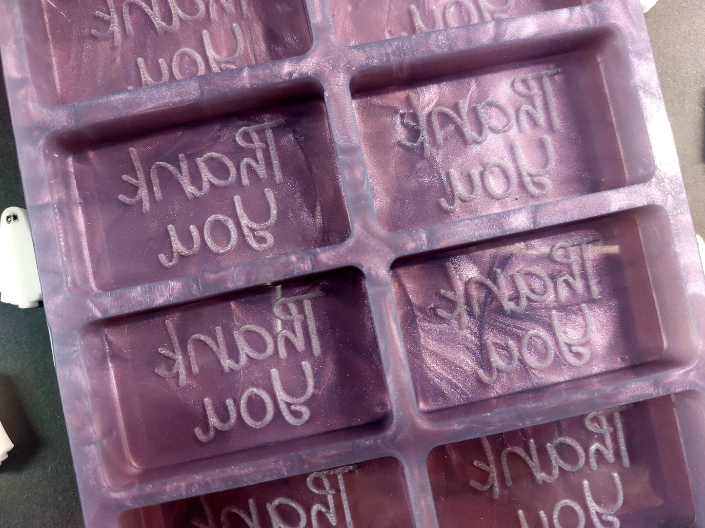 Pretty Font Thank You 8 Cell Silicone Mould for wax, resin, soap etc