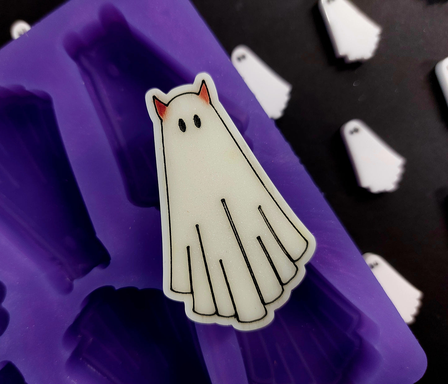 Devil Ghost 8 Cell Silicone Mould for wax, resin, soap etc HB size