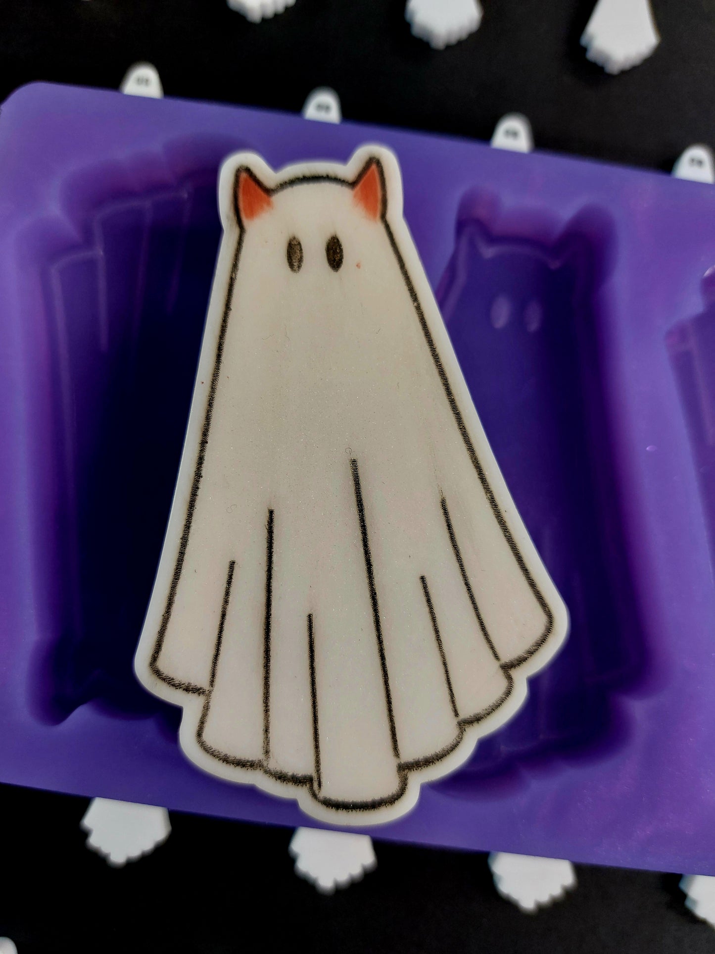 Big Devil Ghost 4 cell Silicone Mould for wax, resin, soap etc