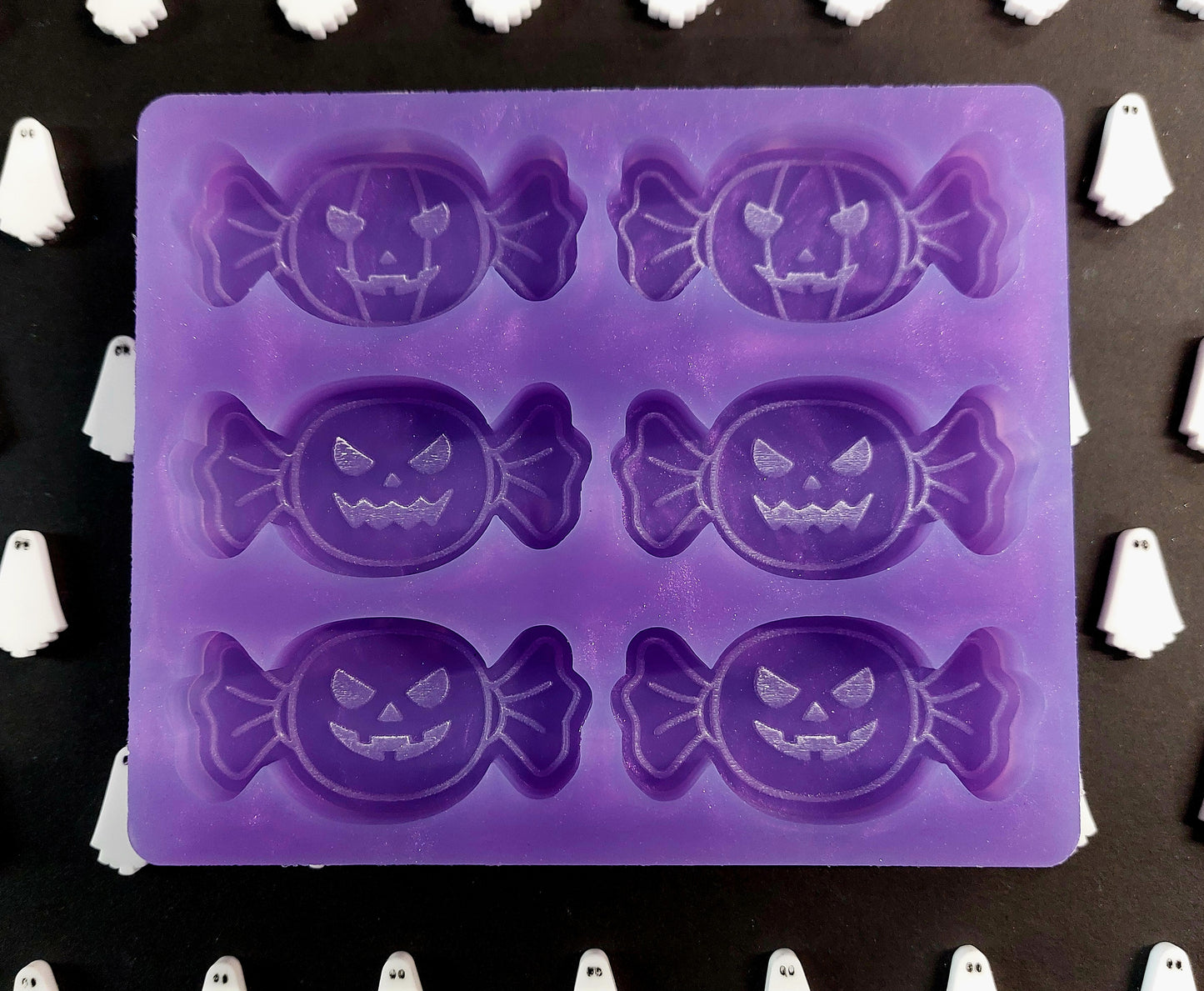 Halloween Sweets 6 cell Silicone Mould for wax, resin, soap etc