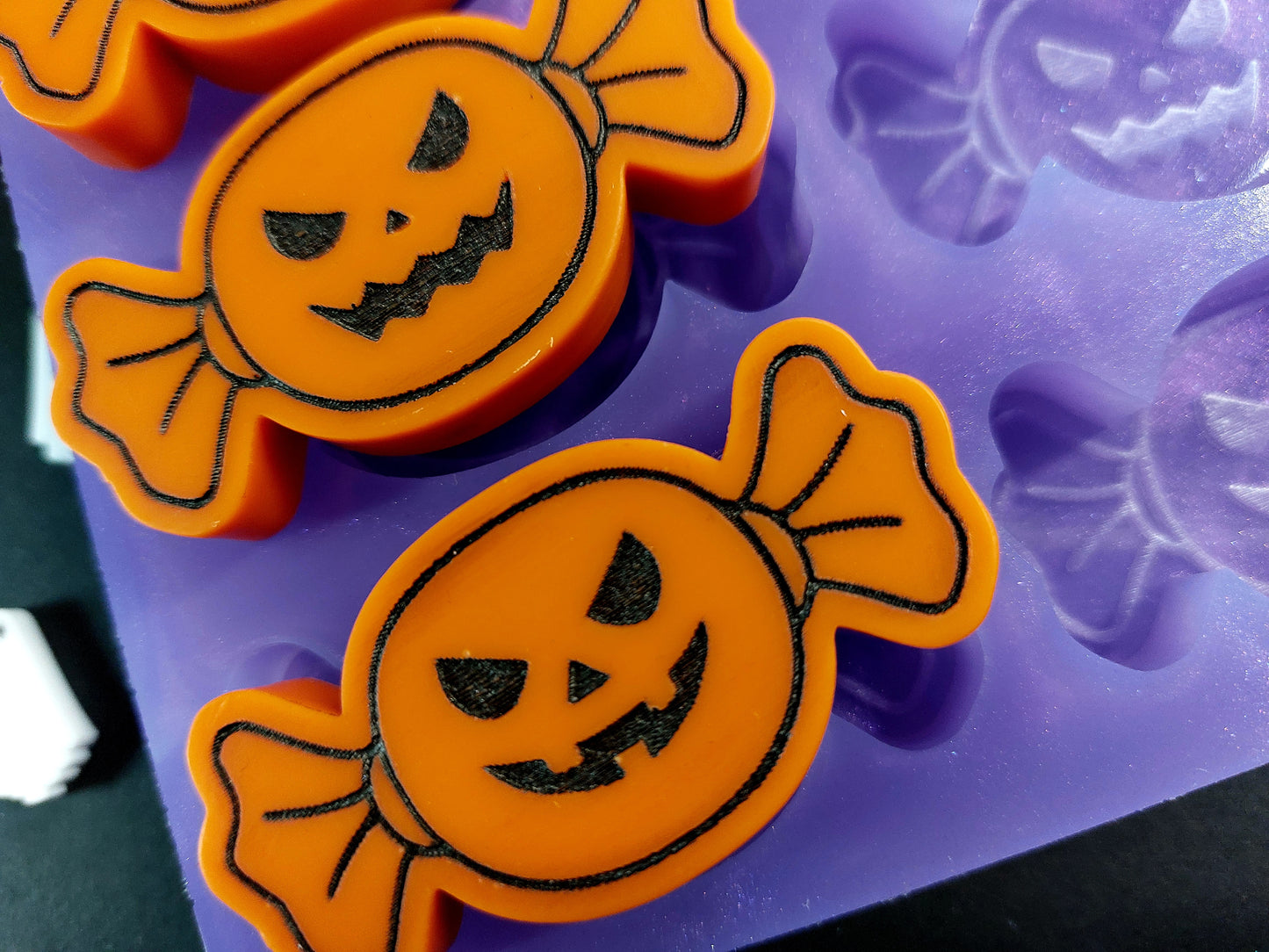 Halloween Sweets 6 cell Silicone Mould for wax, resin, soap etc