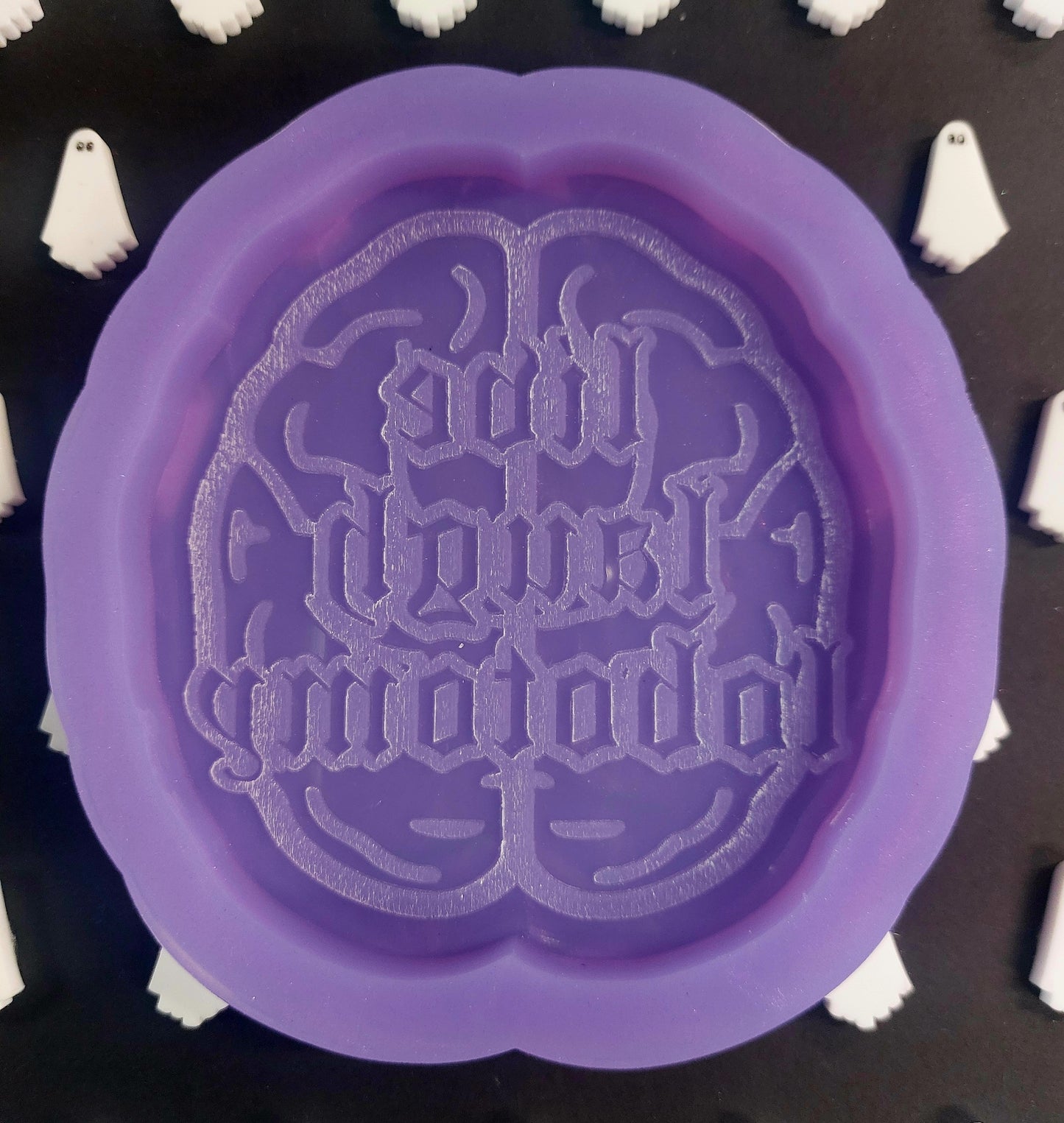 Live Laugh Lobotomy Brain wax/coaster Silicone Mould for wax, resin, soap etc