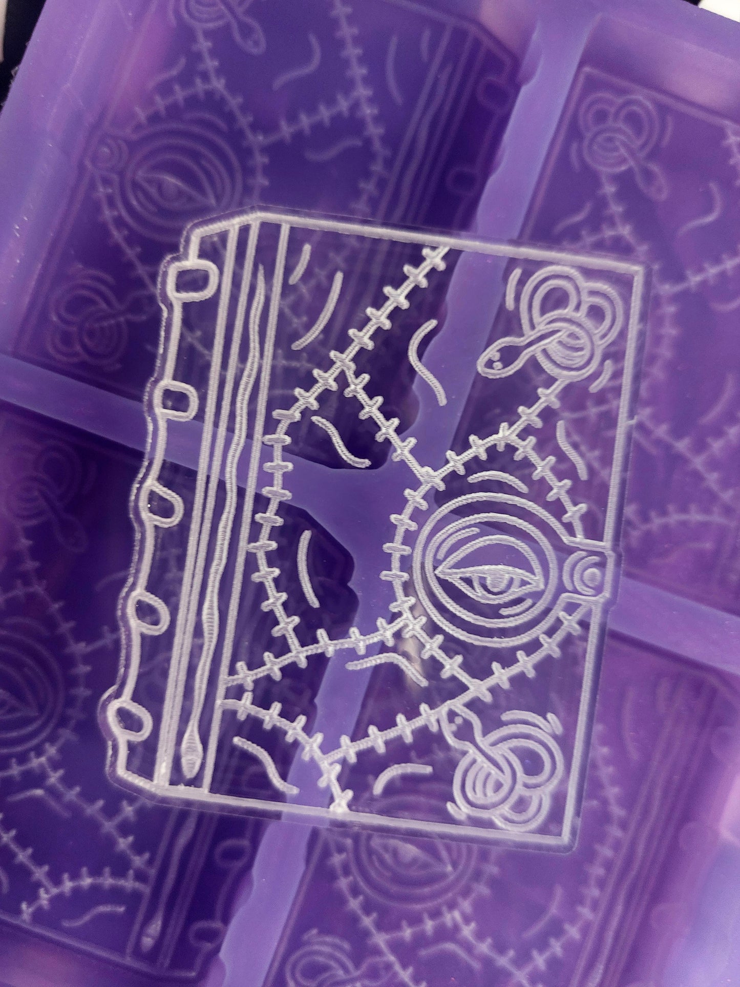 Magic Spell Book 4 cell Silicone Mould for wax, resin, soap etc