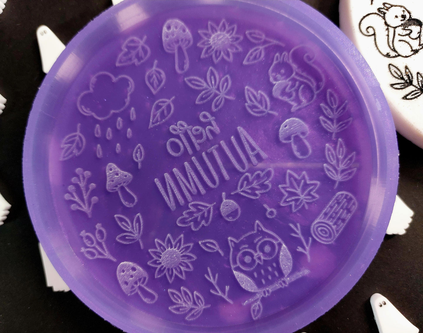 Hello Autumn Owl disc/coaster Silicone Mould for wax, resin, soap etc