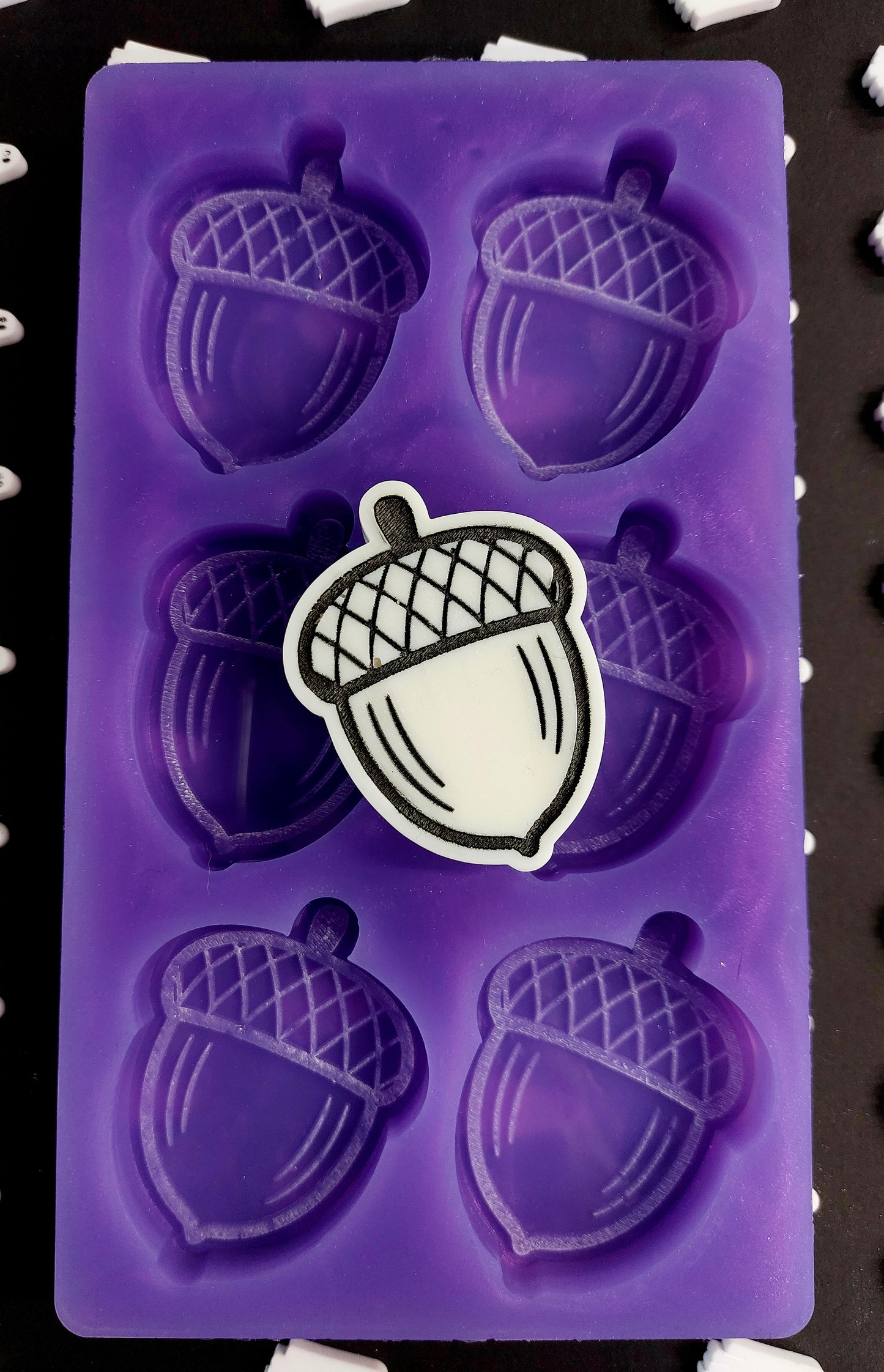 Acorns 6 Cell Silicone Mould for wax, resin, jesmonite, soap etc