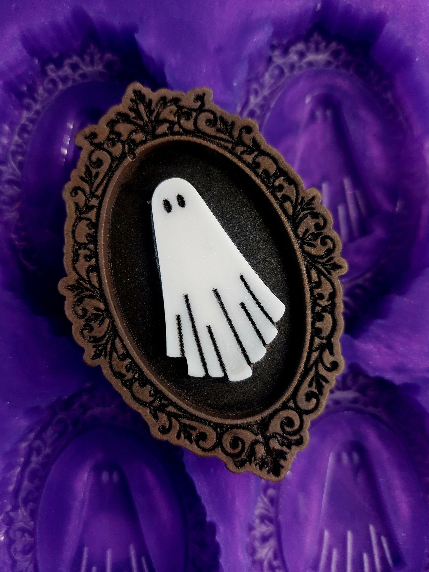 Small Vintage Ghost Frame 6 Cell Silicone Mould for wax, resin, soap etc