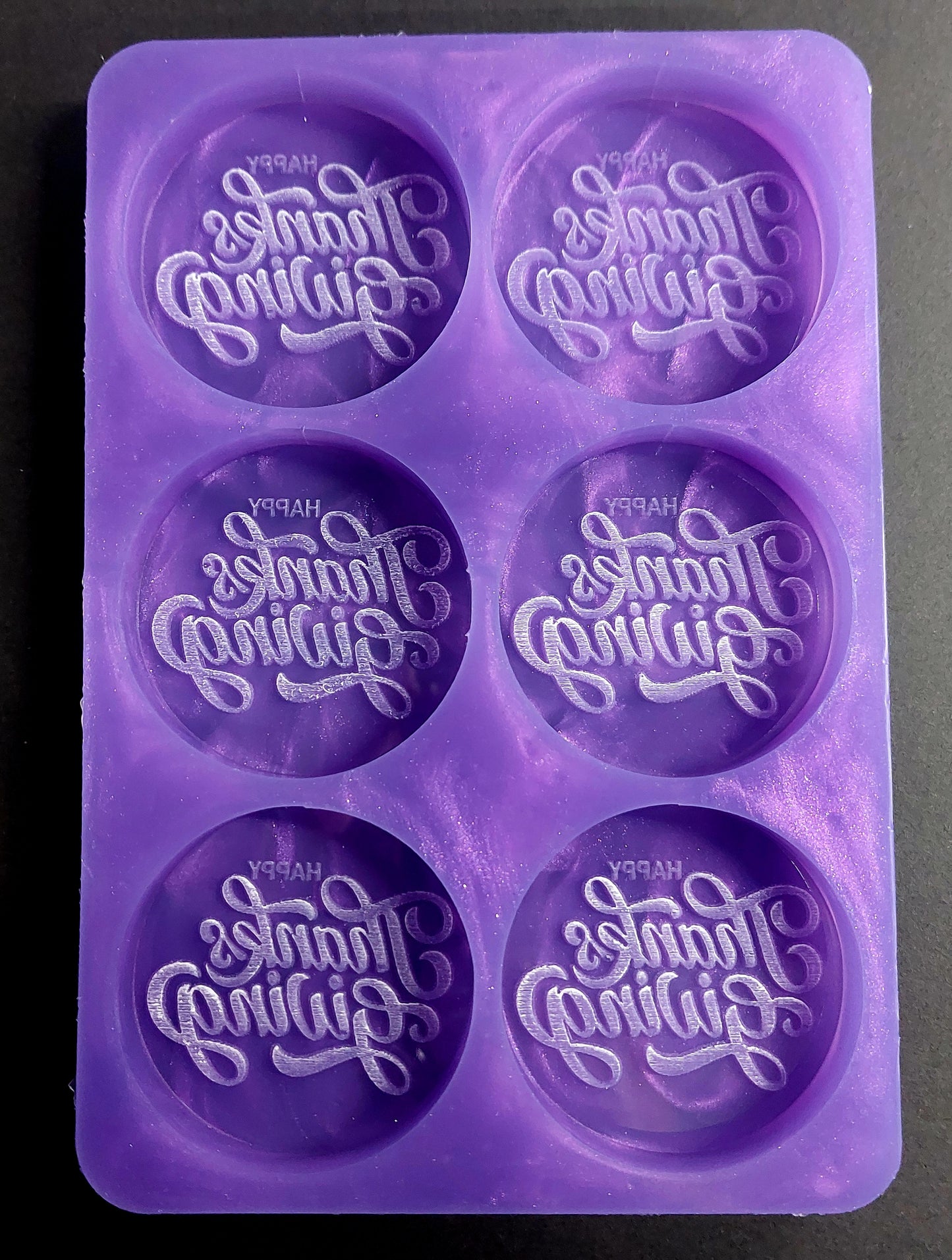 Thanksgiving disc 6 Cell Silicone Mould for wax, resin, jesmonite, soap etc