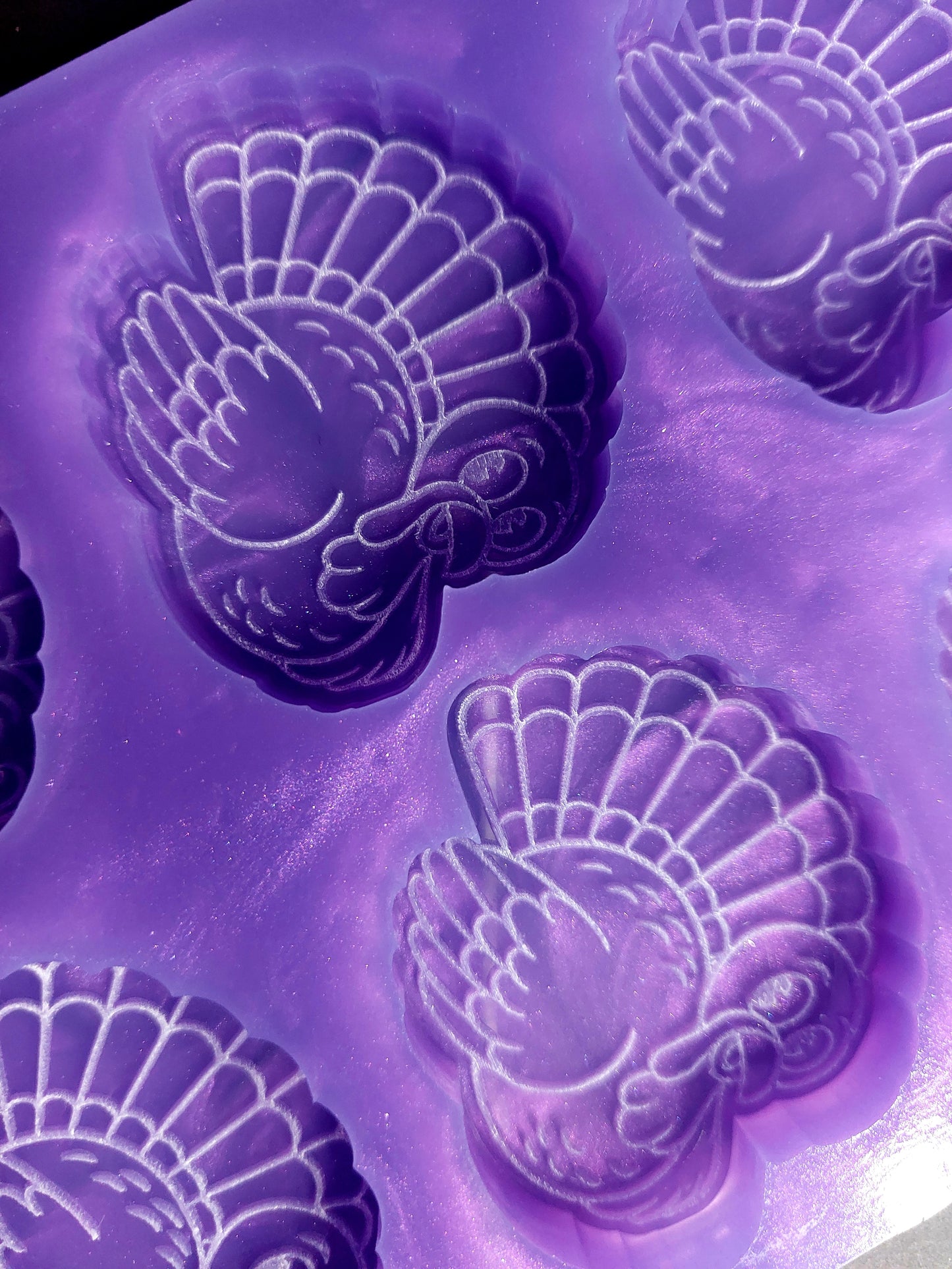 Thanksgiving/Christmas Turkey 6 Cell Silicone Mould for wax, resin, jesmonite, soap etc