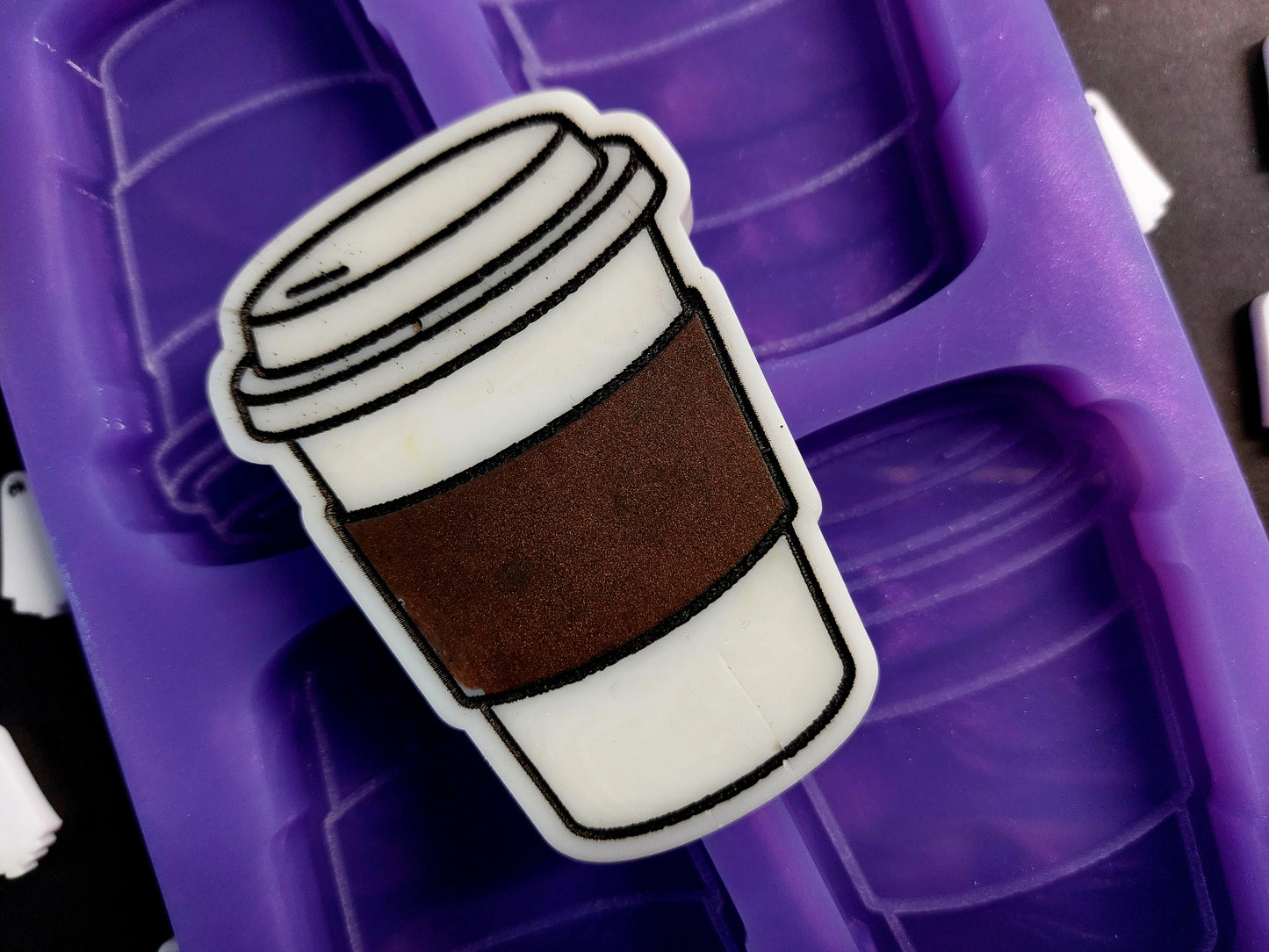 Coffee Take Away Cup 4 Cell Silicone Mould for wax, resin and more