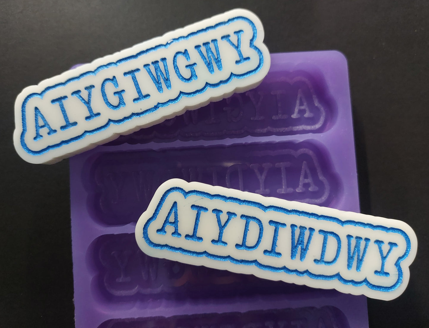 Emo Lyrics 4 Cell Silicone Mould for wax, resin, jesmonite, soap etc