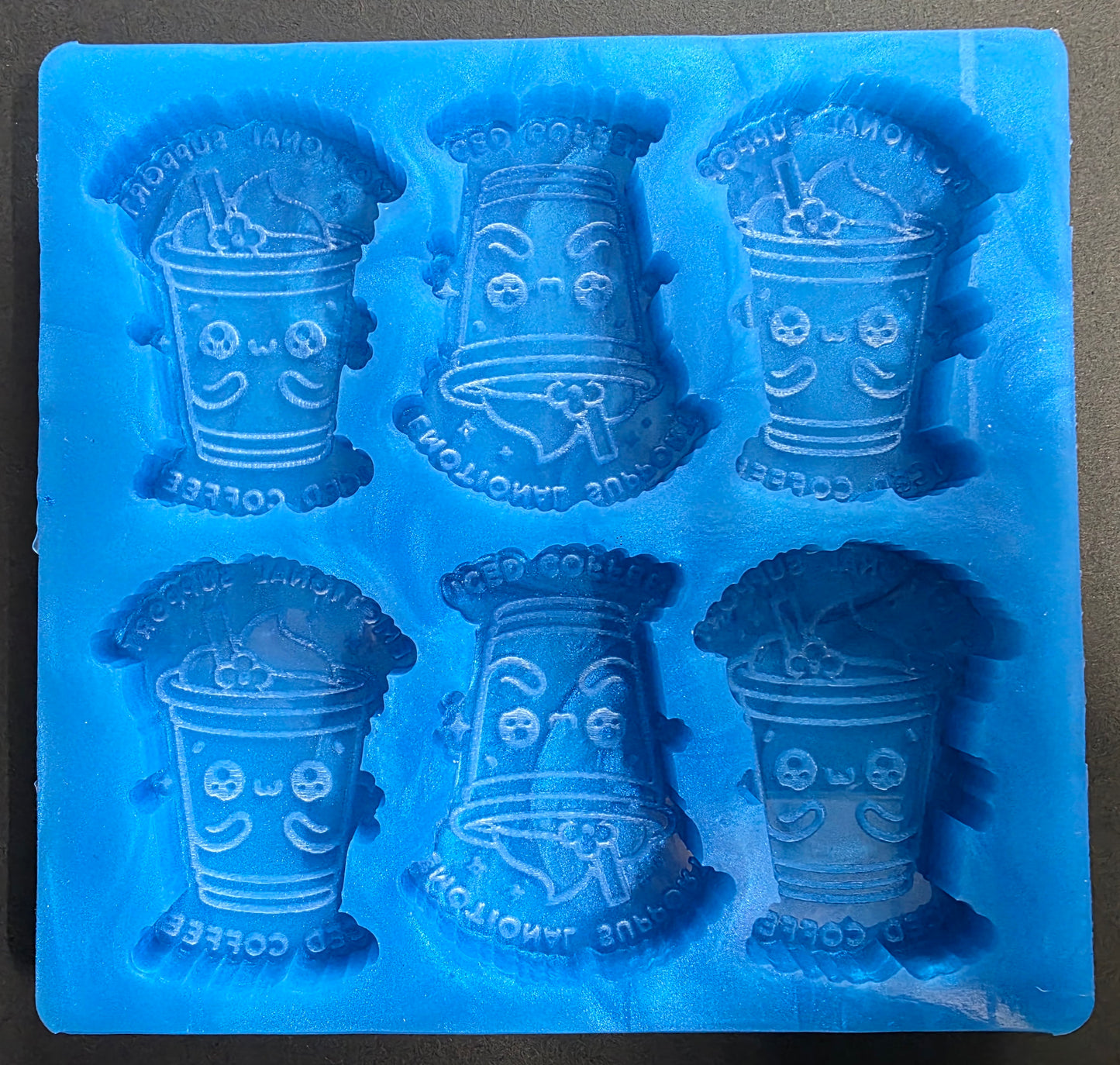 Emotional Support Iced Coffee 6 Cell Silicone Mould for wax, resin, soap