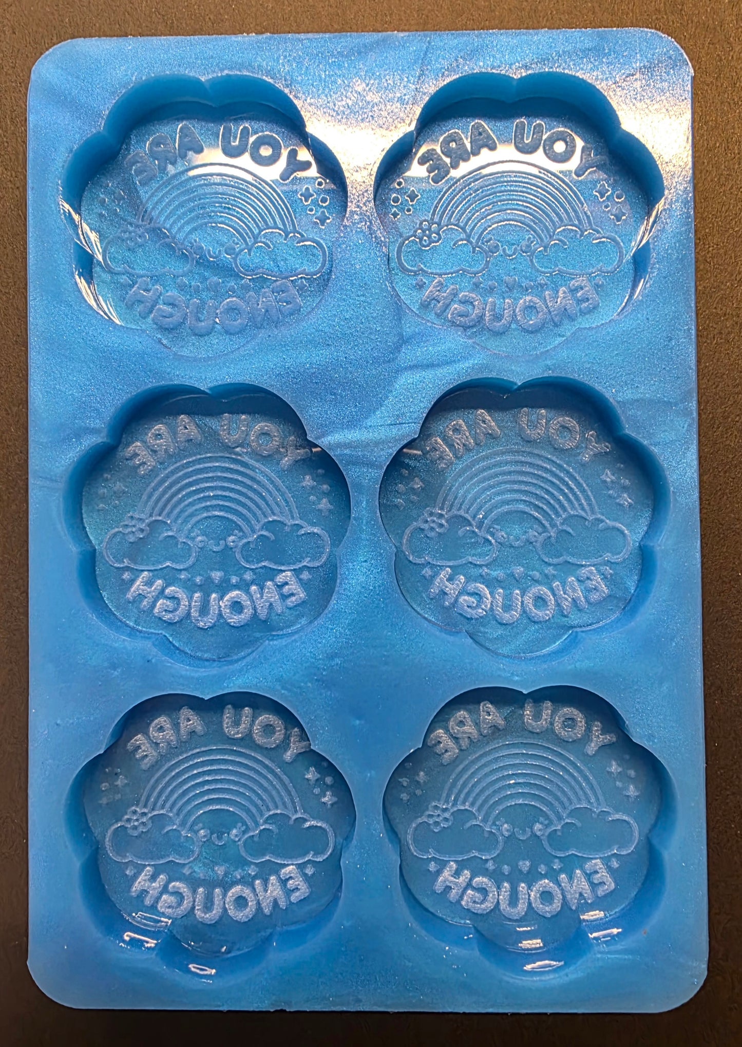 You are enough 6 cell silicone mould for wax, resin, soap etc