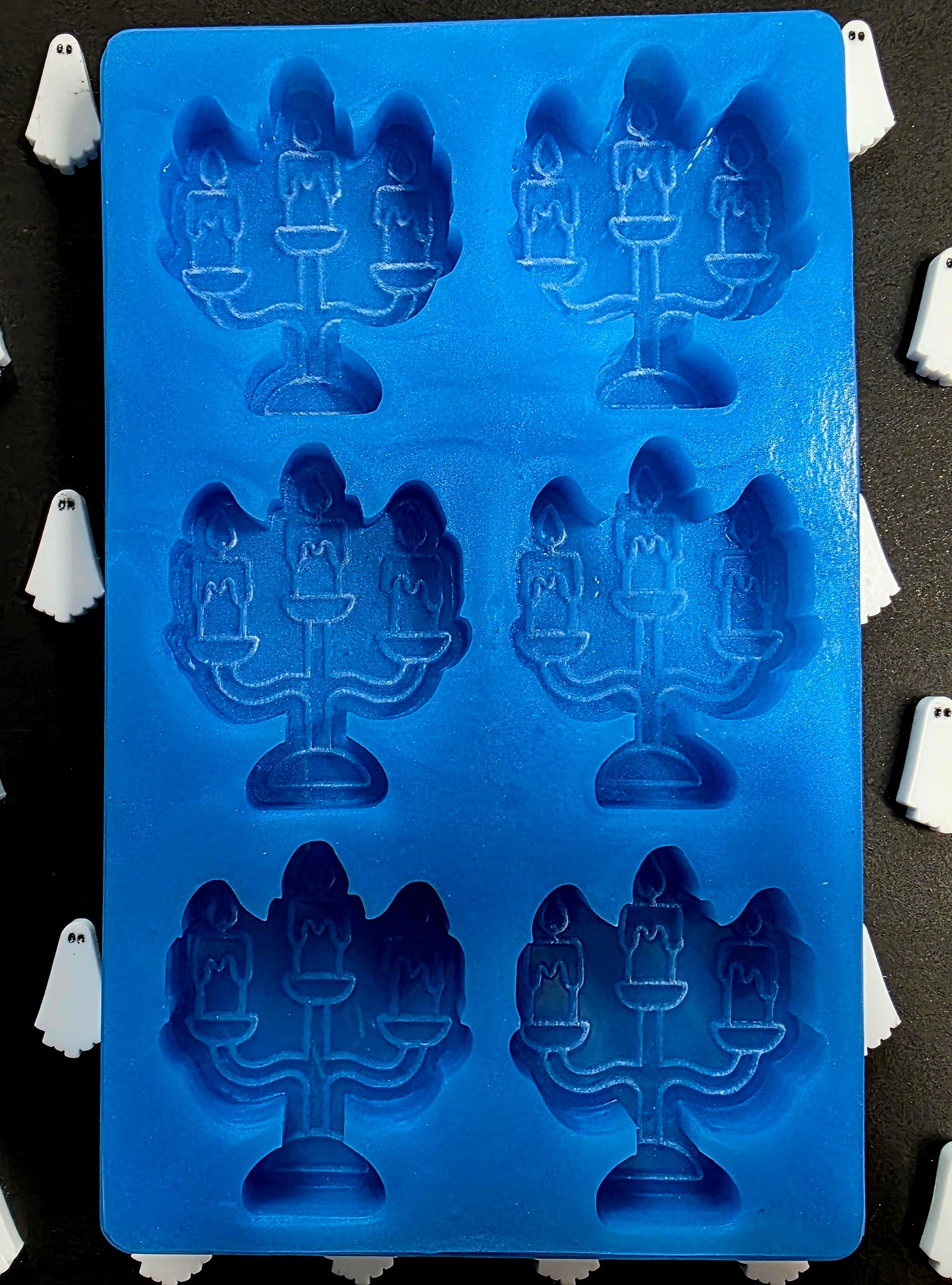 Spooky candles 6 cell silicone mould for wax melts, resin, soap, jesmonite