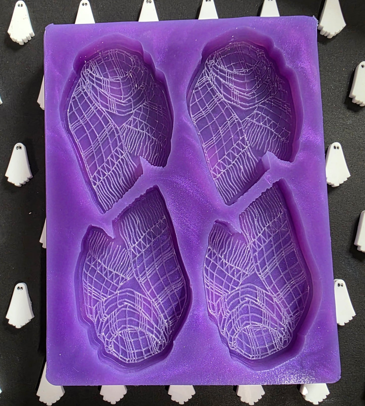 Winter scarf 4 cell silicone mould for wax melts, resin, soap, jesmonite