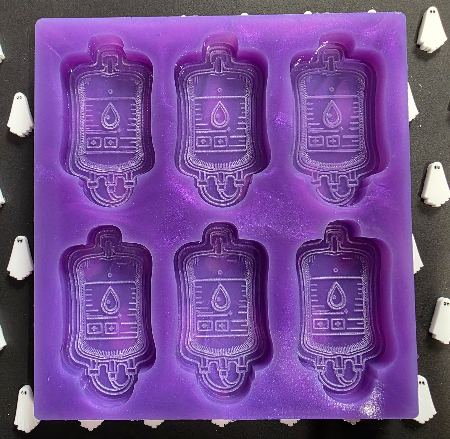 Blood bag 6 cell silicone mould for wax melts, resin, soap, jesmonite