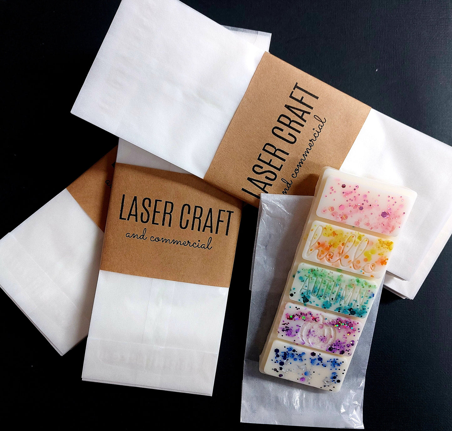 Glassine Bags For Wax Melts. Snap bar, Sample or Square Bag 100 pack.