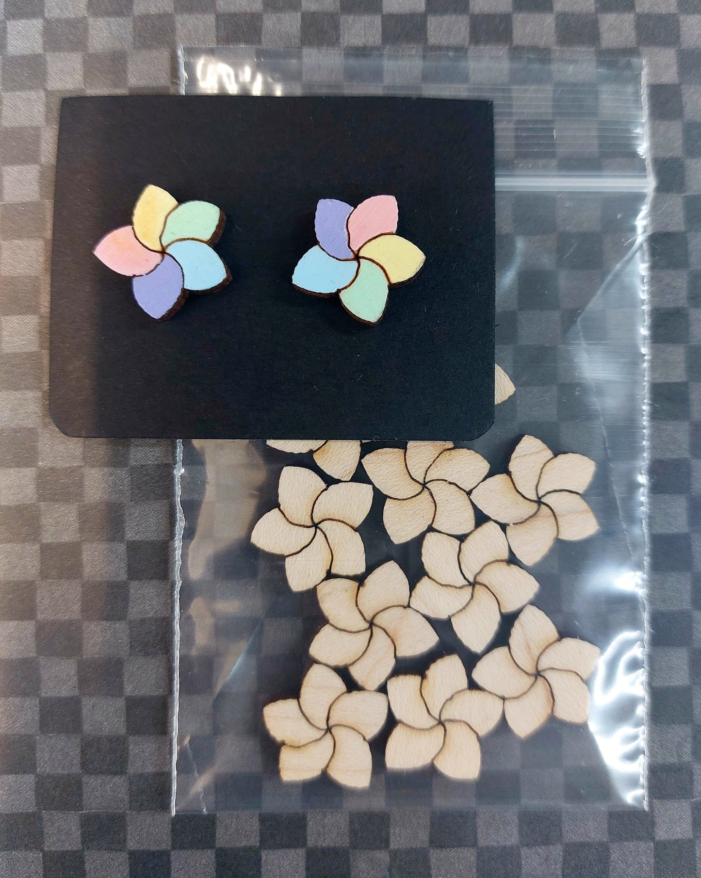 Earrings Flower, Laser Cut Solid Maple Wood Flower Earring Blanks, Jewellery Making