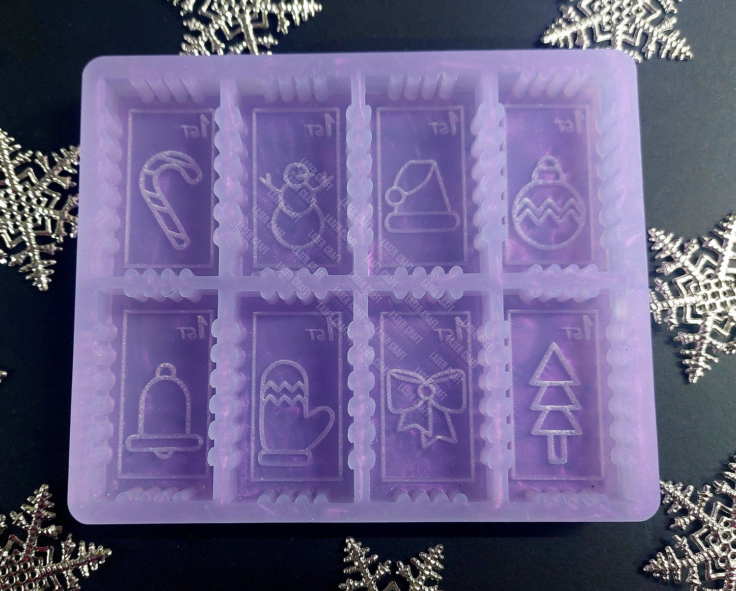 Christmas Stamps Silicone Mould for wax melts, resin and more