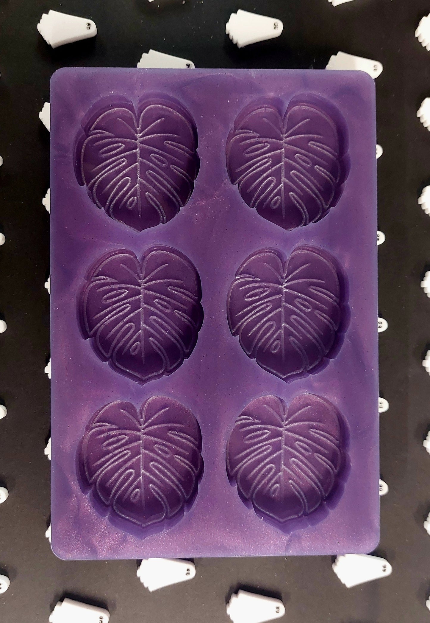 Monstera Leaf 6 Cell Mould for wax, resin, jesmonite etc
