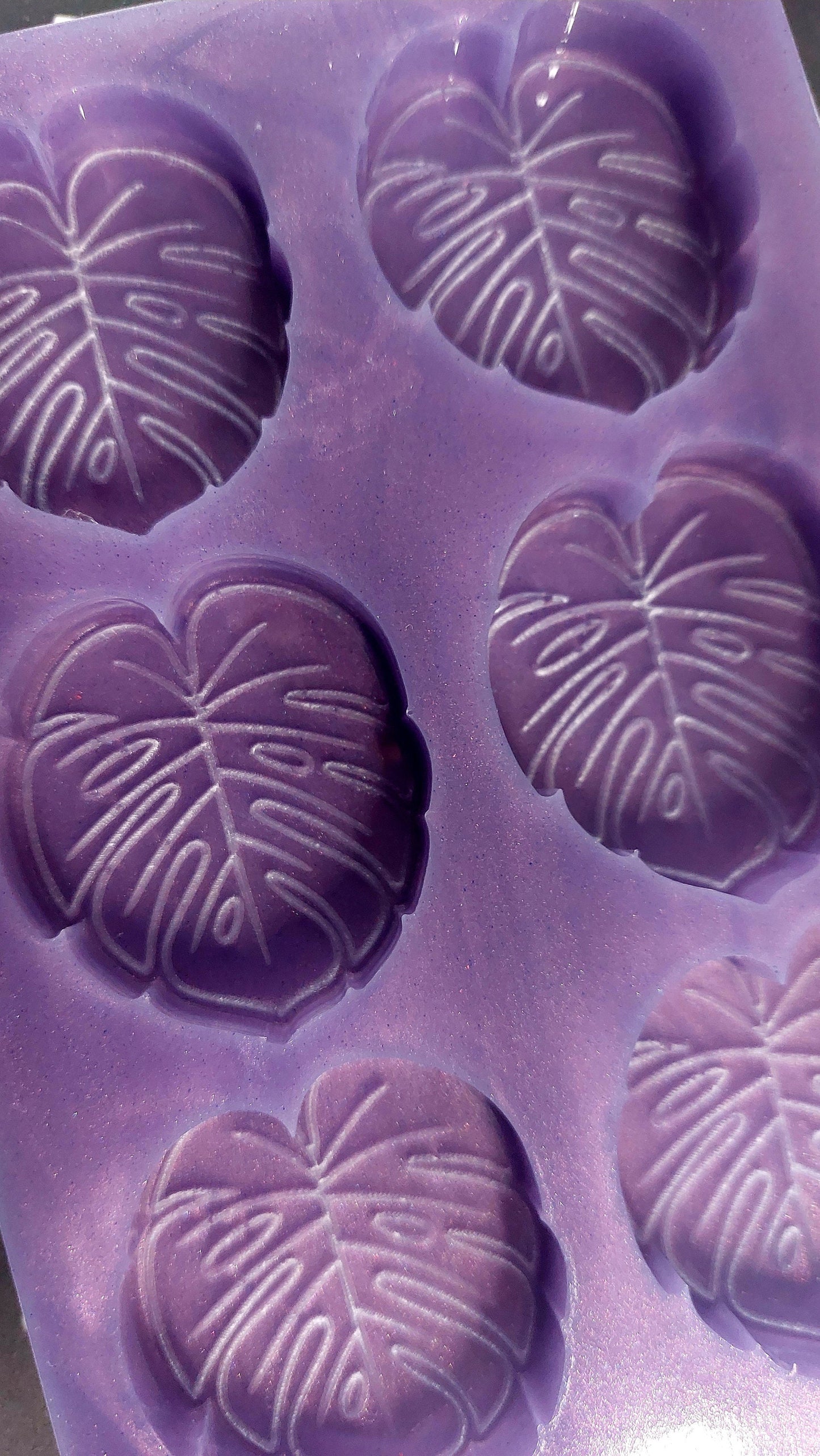 Monstera Leaf 6 Cell Mould for wax, resin, jesmonite etc