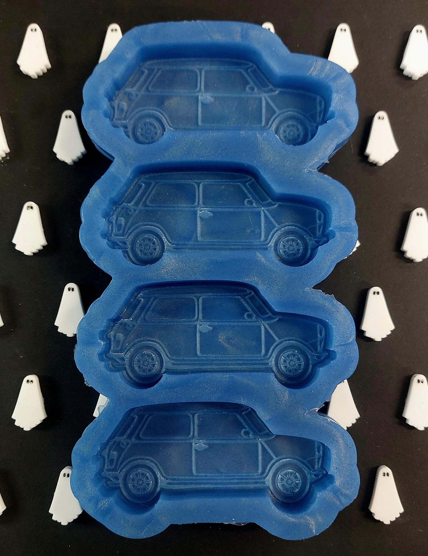 Classic Car Mini 4 Cell Silicone Mould for wax, resin etc