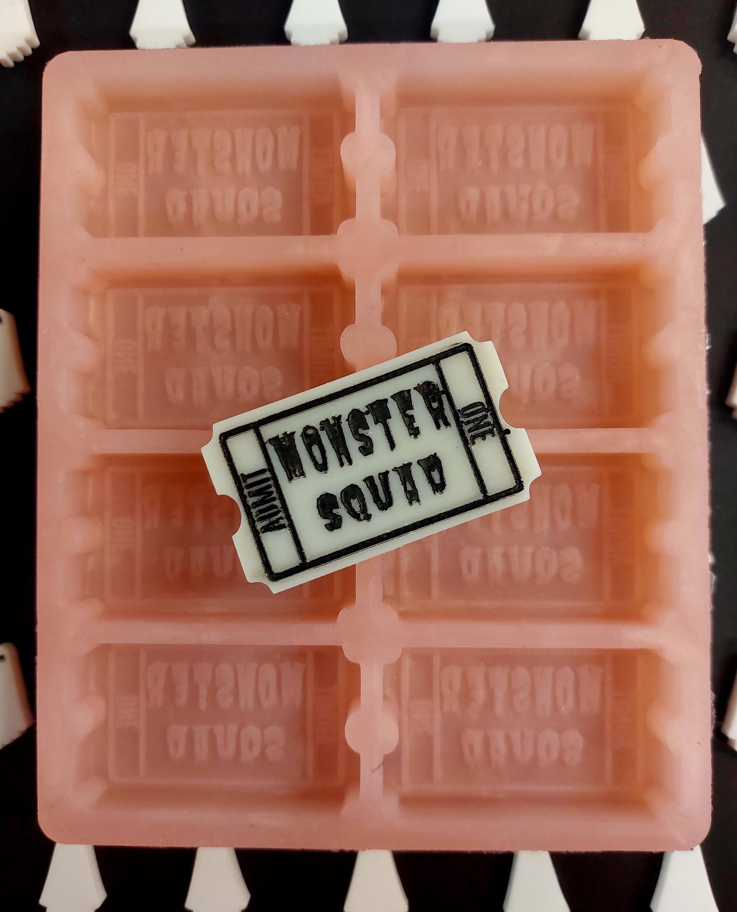 Monster Squad Ticket 8 Cell Silicone Mould for wax, resin and more (HBbox size)