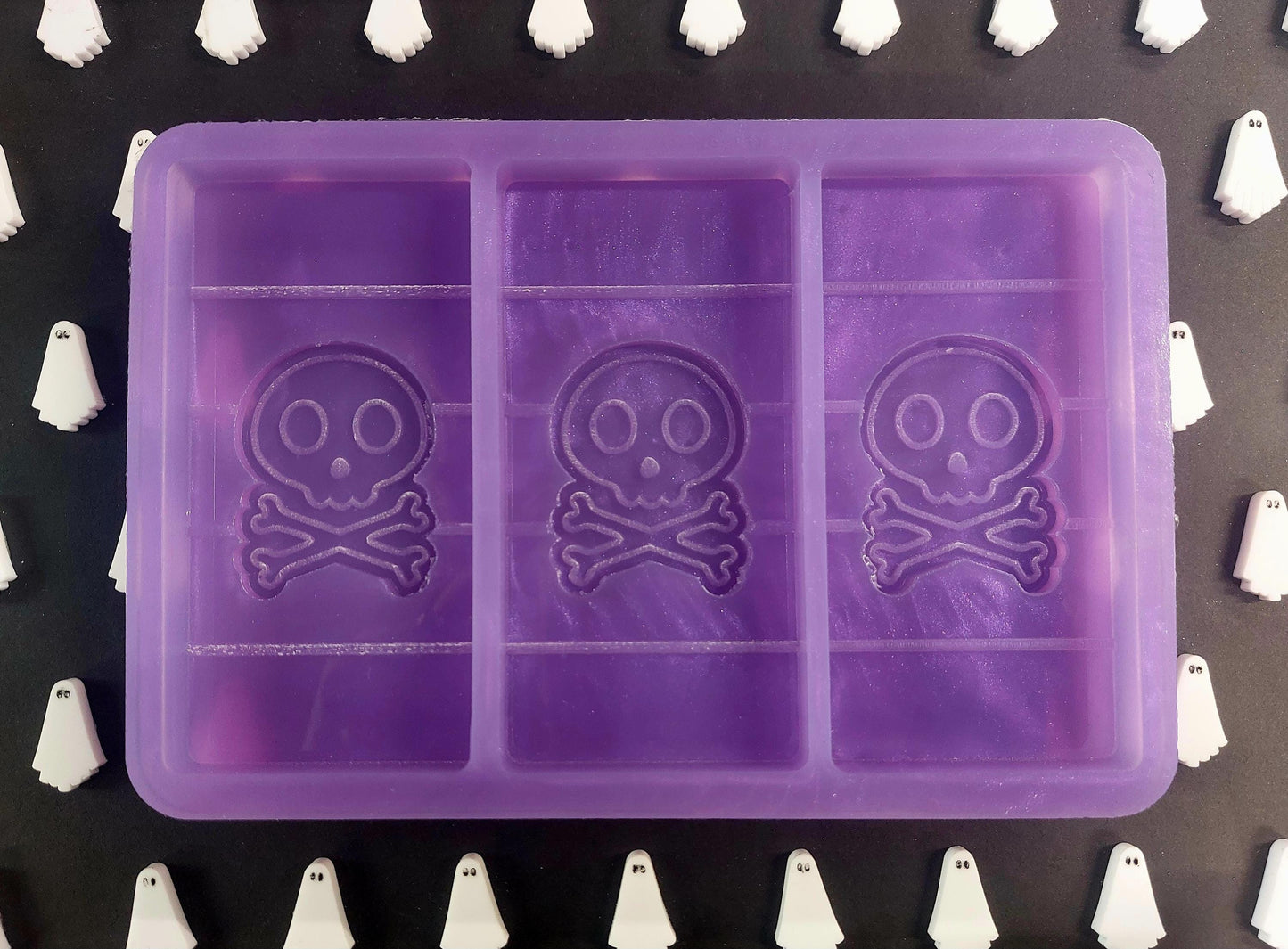 Skull and Crossbones Triple Snapbar Mould Silicone Mould for wax, resin and more (SMALLER SIZE SNAPBARS)