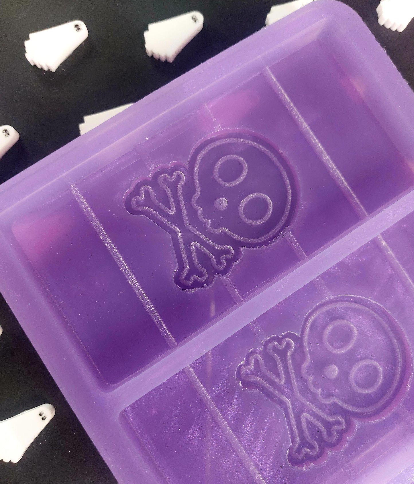 Skull and Crossbones Triple Snapbar Mould Silicone Mould for wax, resin and more (SMALLER SIZE SNAPBARS)