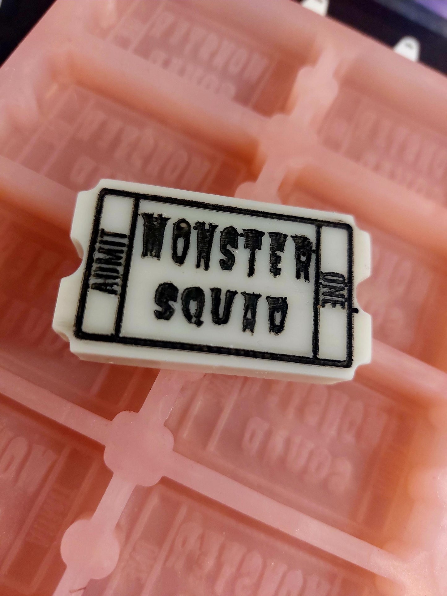 Monster Squad Ticket 8 Cell Silicone Mould for wax, resin and more (HBbox size)