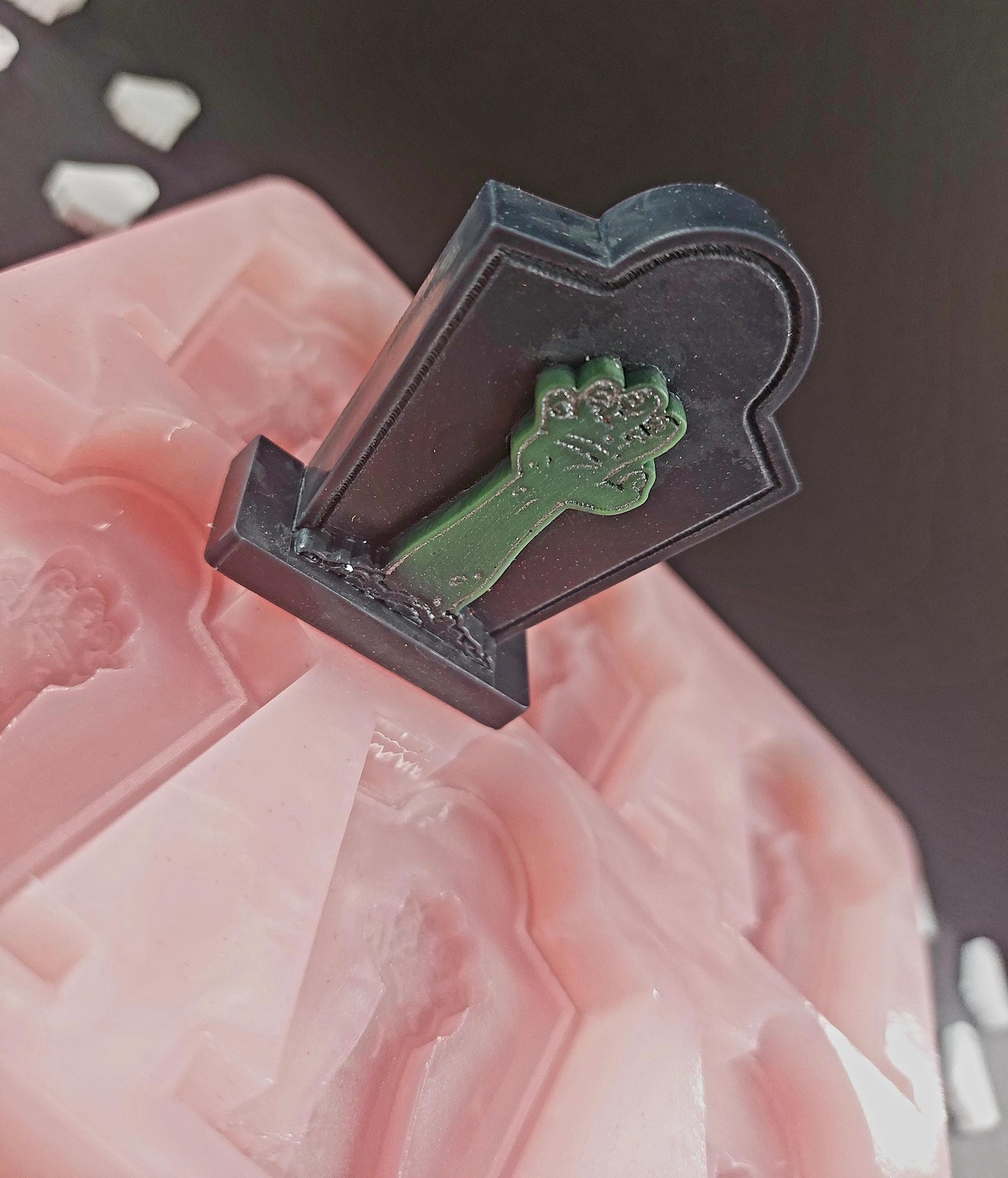 Zombie Headstone 6 Cell Silicone Mould for wax, resin and more